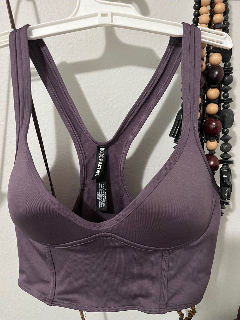 PINK Victoria's Secret Longline Sports Bra — Dusty Plum